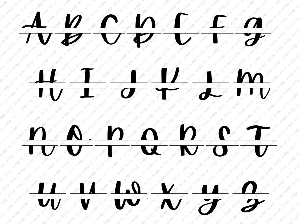 Split Letters design PNG, Split Letters design bundle PNG, Digital Download, Print, Sublimation