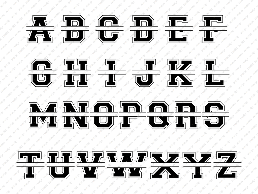 Split Letters design PNG, Split Letters design bundle PNG, Digital Download, Print, Sublimation