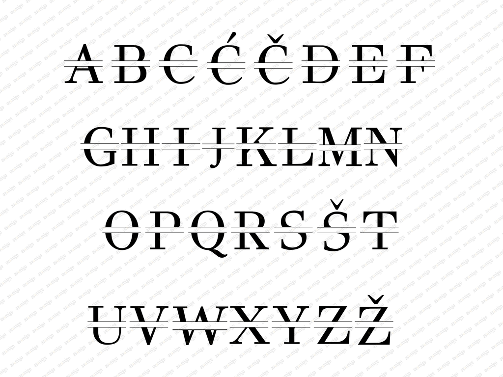 Split Letters design PNG, Split Letters design bundle PNG, Digital Download, Print, Sublimation