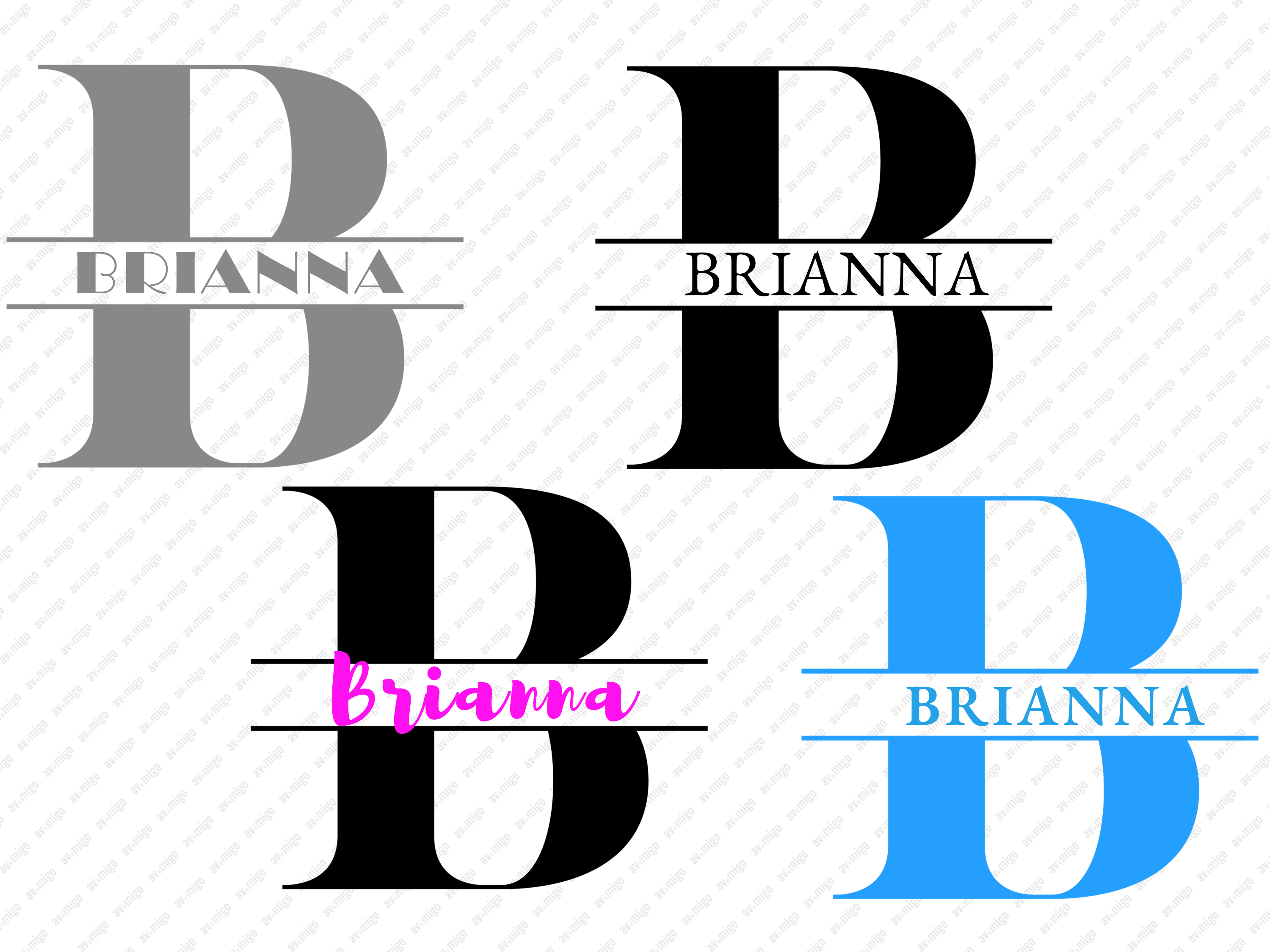 Split Letters design PNG, Split Letters design bundle PNG, Digital Download, Print, Sublimation