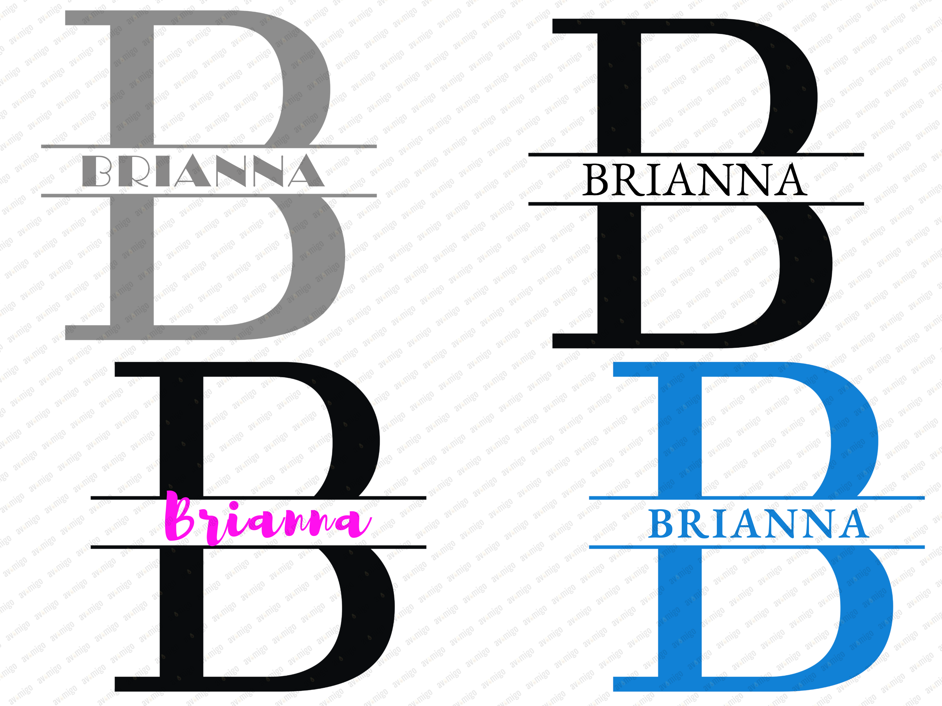 Split Letters design PNG, Split Letters design bundle PNG, Digital Download, Print, Sublimation