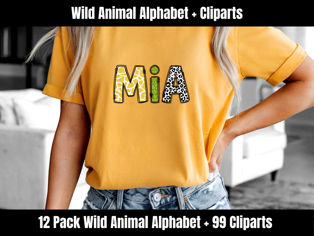 Wild Animal Alphabet Bundle + Cliparts