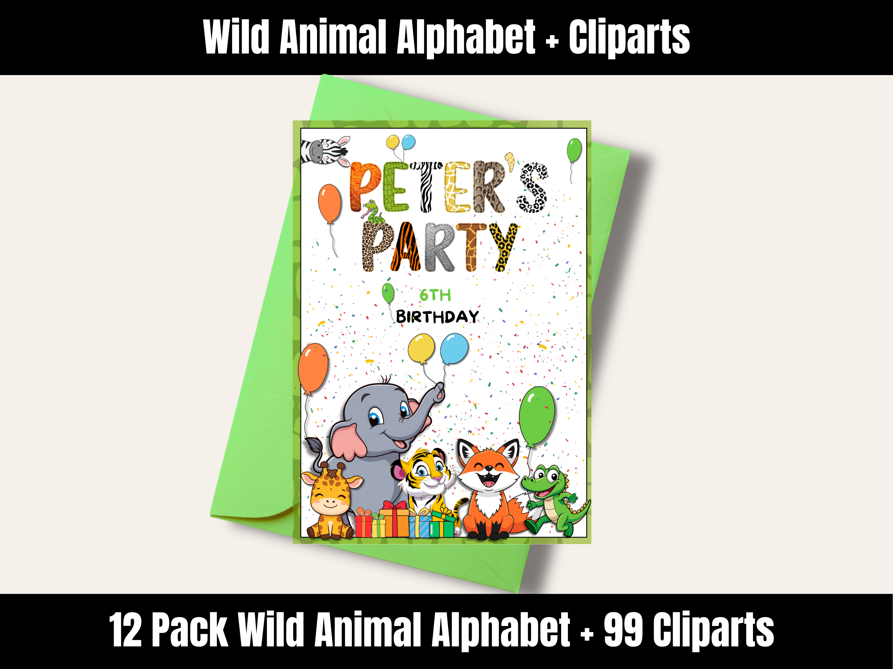 Wild Animal Alphabet Bundle + Cliparts