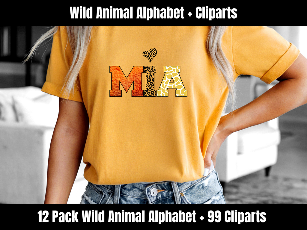 Wild Animal Alphabet Bundle + Cliparts