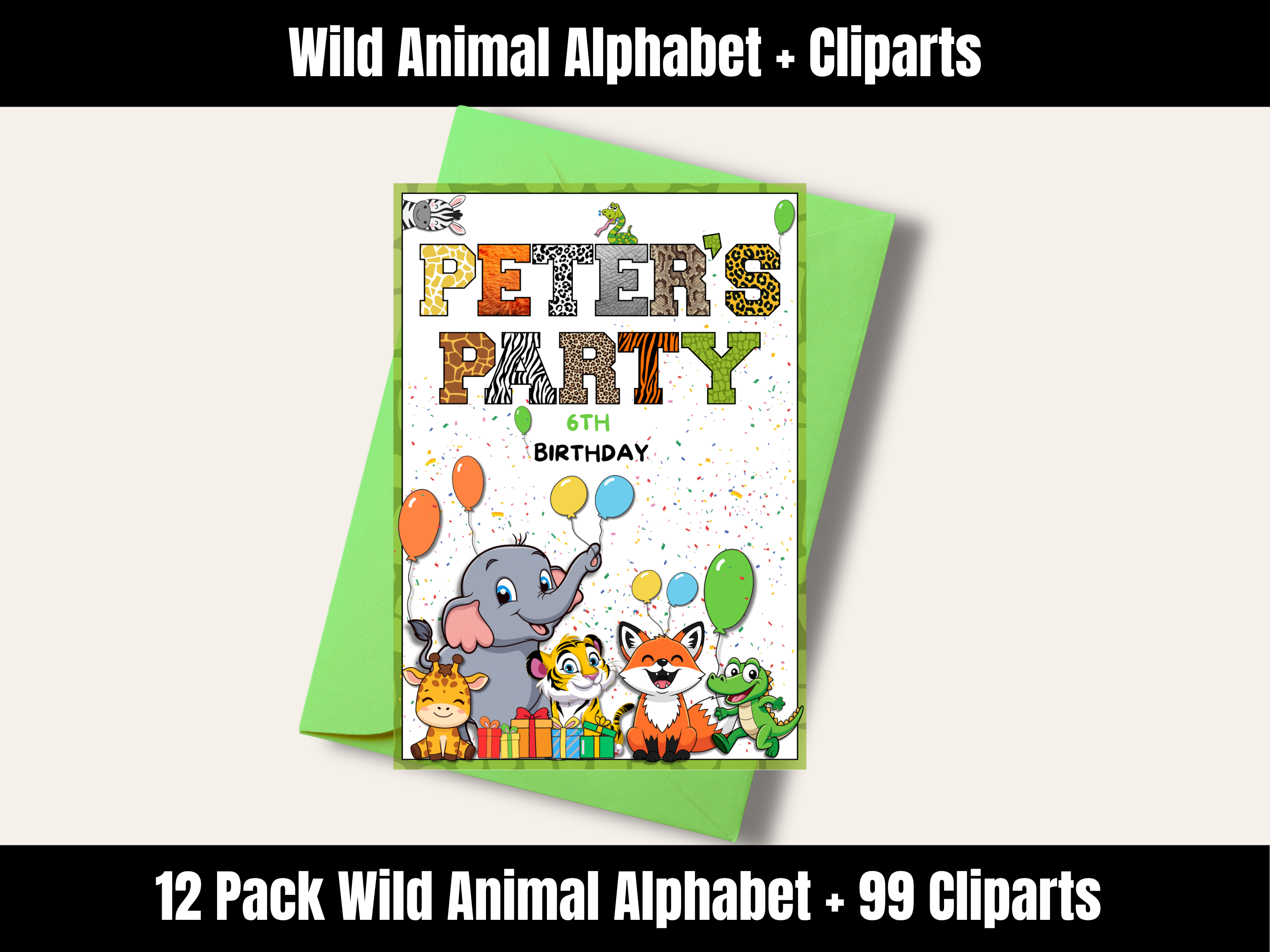 Wild Animal Alphabet Bundle + Cliparts