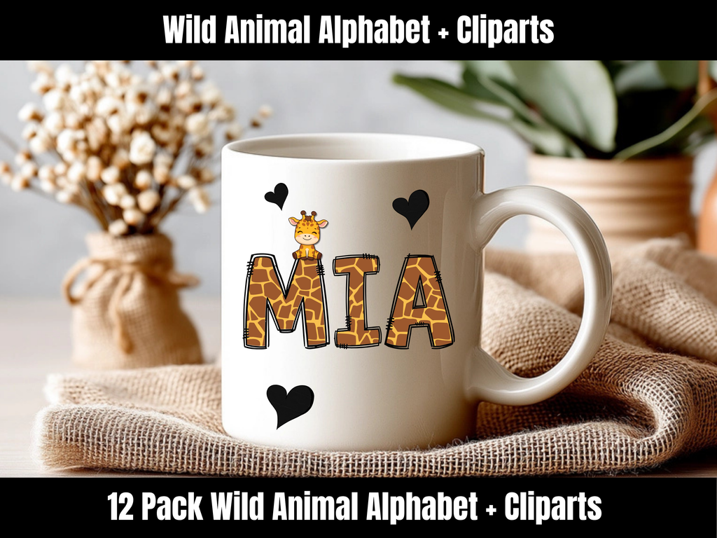 Wild Animal Alphabet Bundle + Cliparts