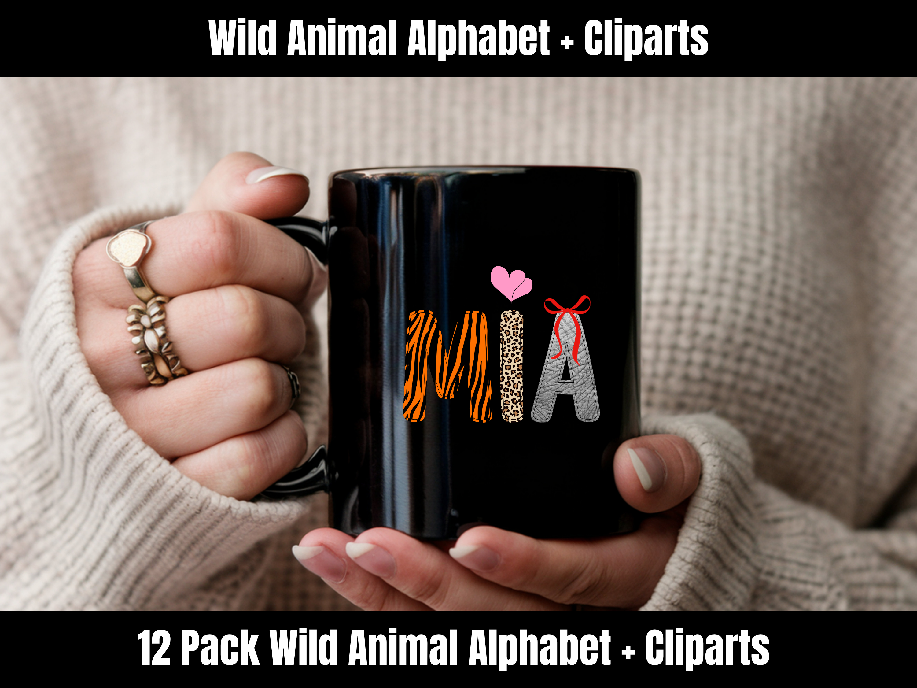 Wild Animal Alphabet Bundle + Cliparts