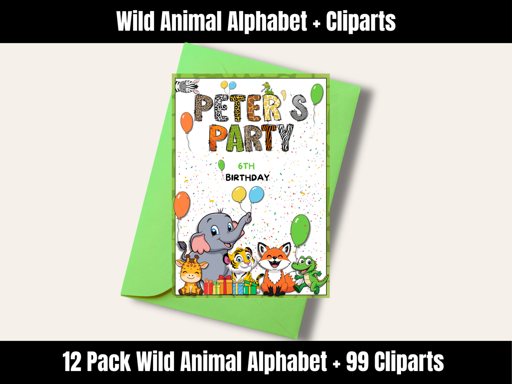Wild Animal Alphabet Bundle + Cliparts