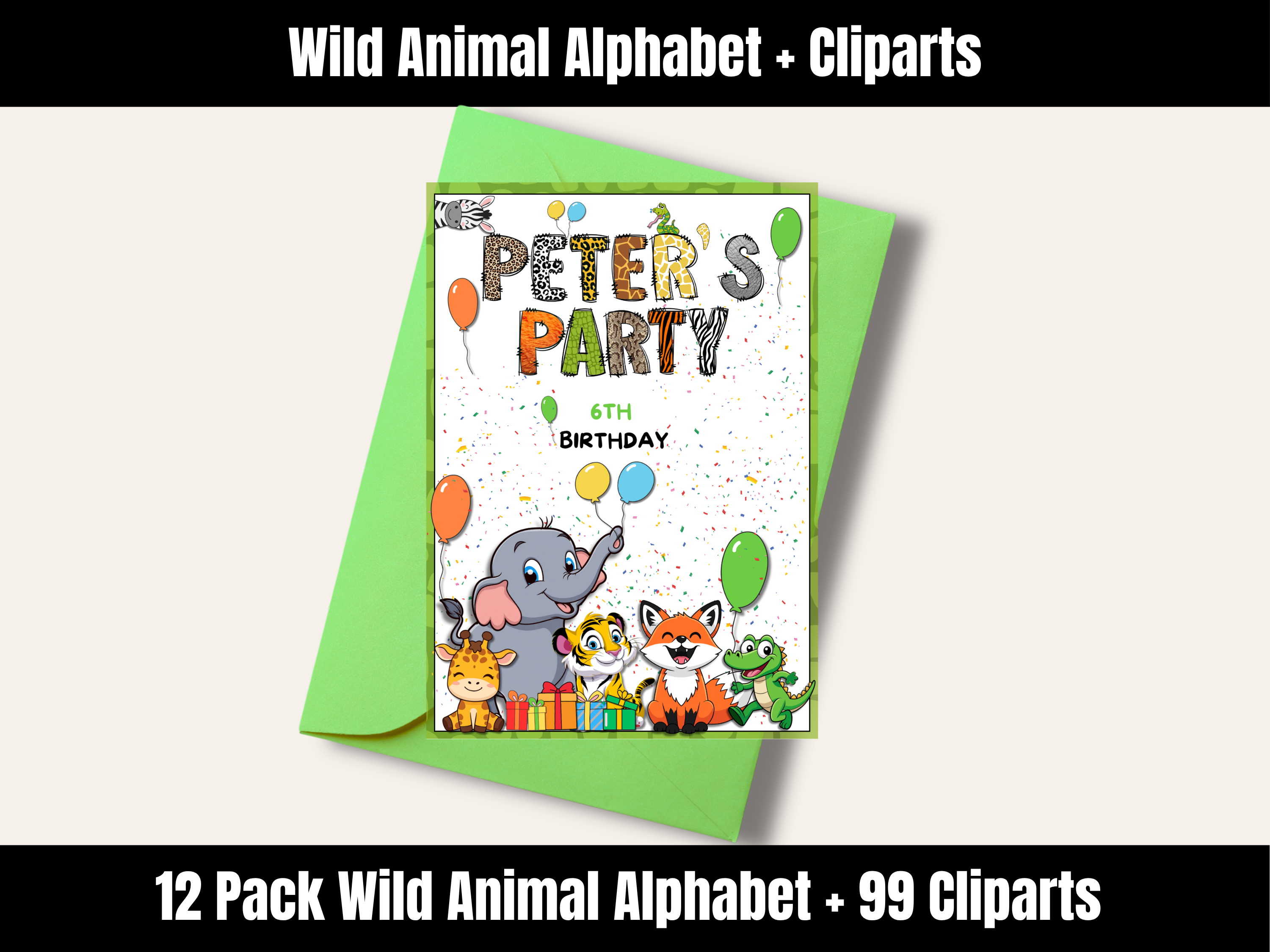 Wild Animal Alphabet Bundle + Cliparts