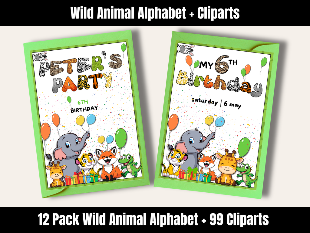 Wild Animal Alphabet Bundle + Cliparts