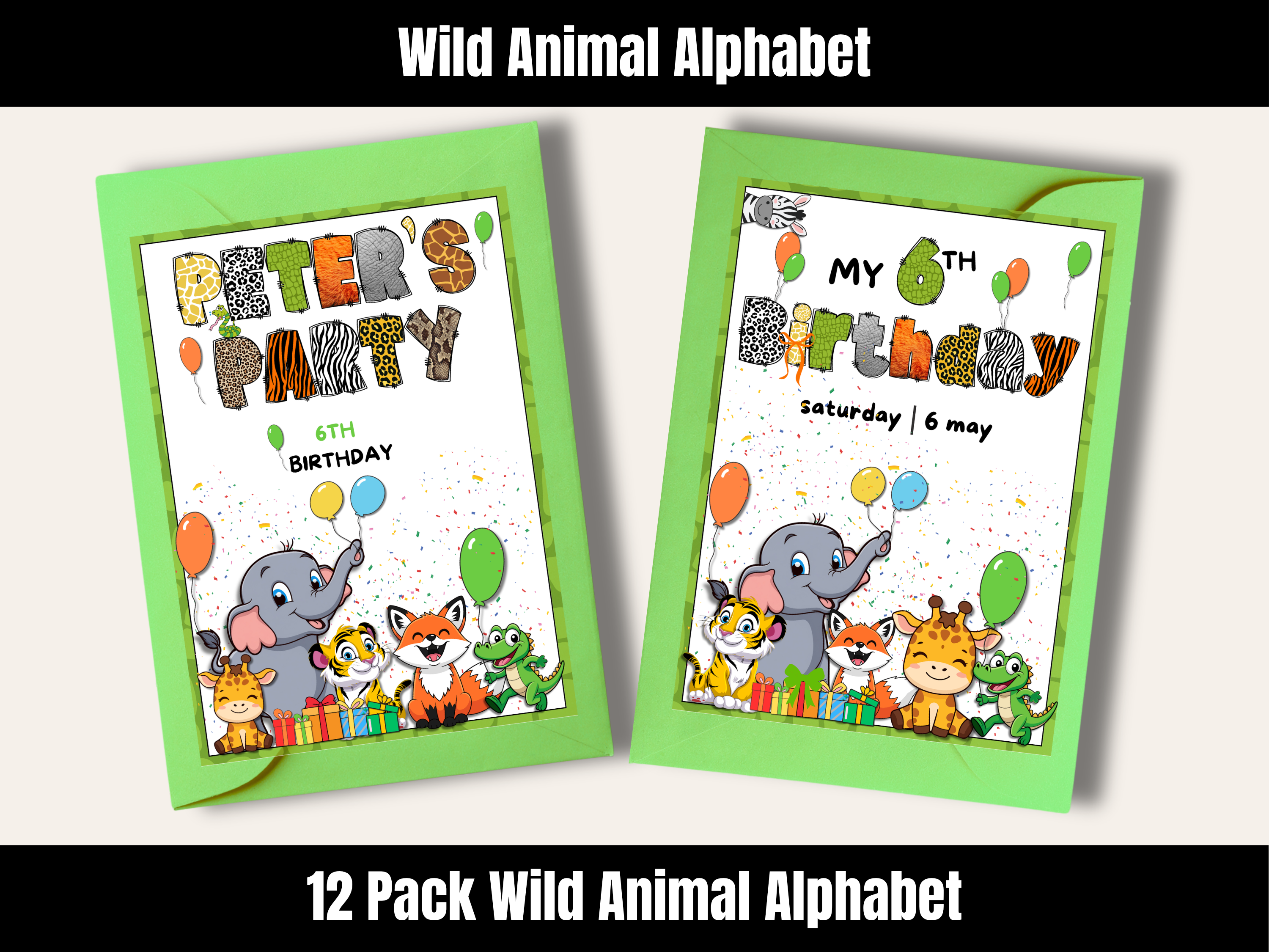 Wild Animal Alphabet Bundle + Cliparts