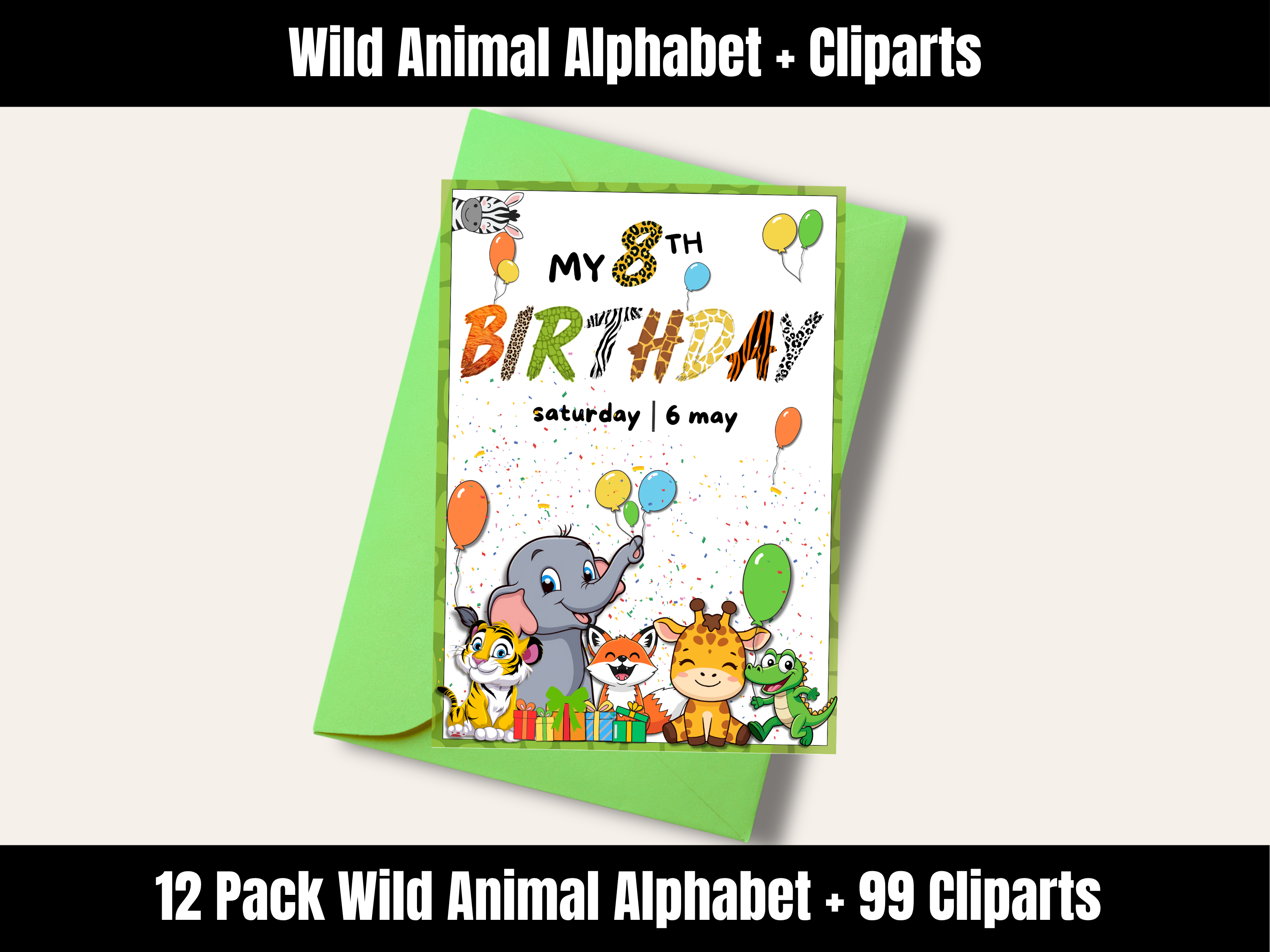 Wild Animal Alphabet Bundle + Cliparts