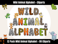 Wild Animal Alphabet Bundle + Cliparts