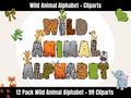Wild Animal Alphabet Bundle + Cliparts
