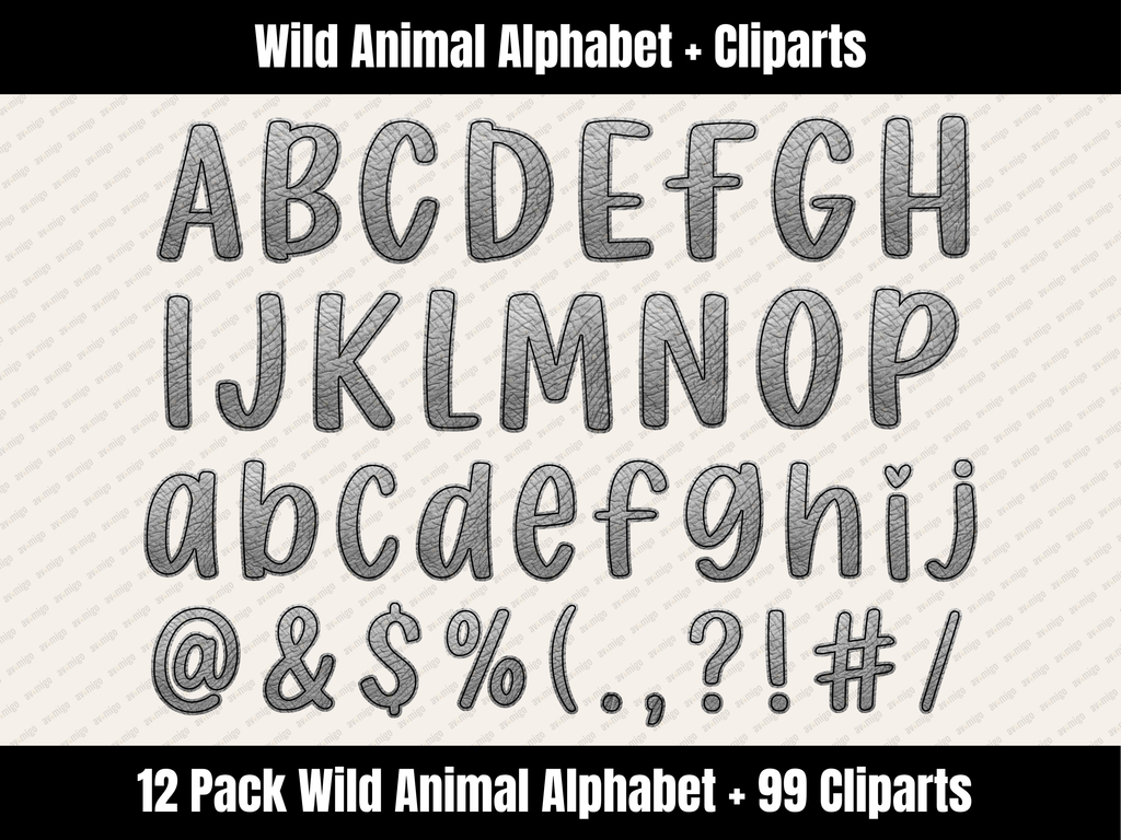 Wild Animal Alphabet Bundle + Cliparts