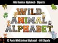 Wild Animal Alphabet Bundle + Cliparts