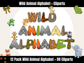 Wild Animal Alphabet Bundle + Cliparts