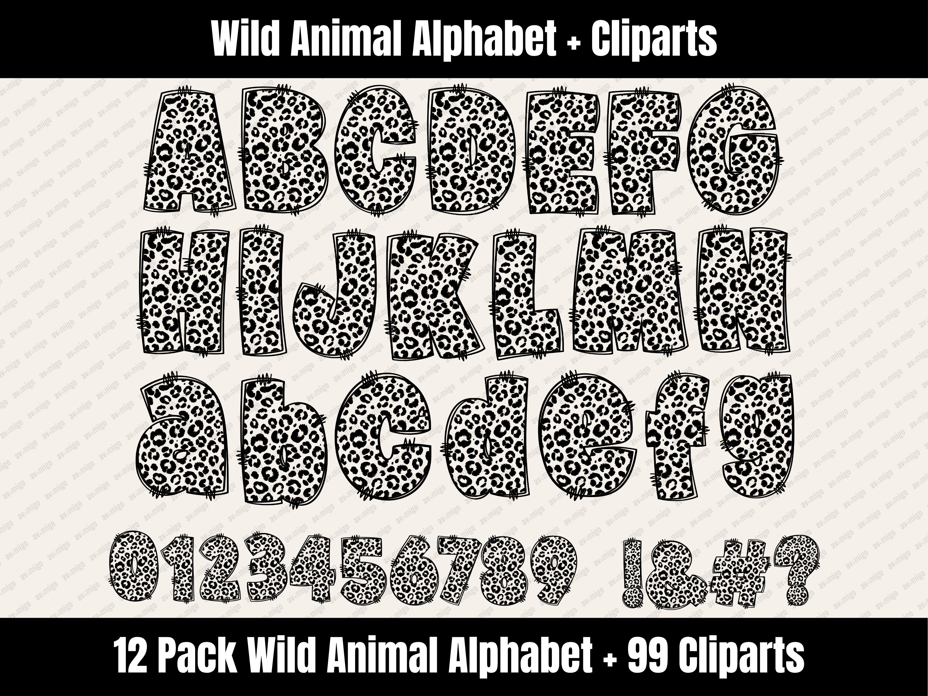 Wild Animal Alphabet Bundle + Cliparts