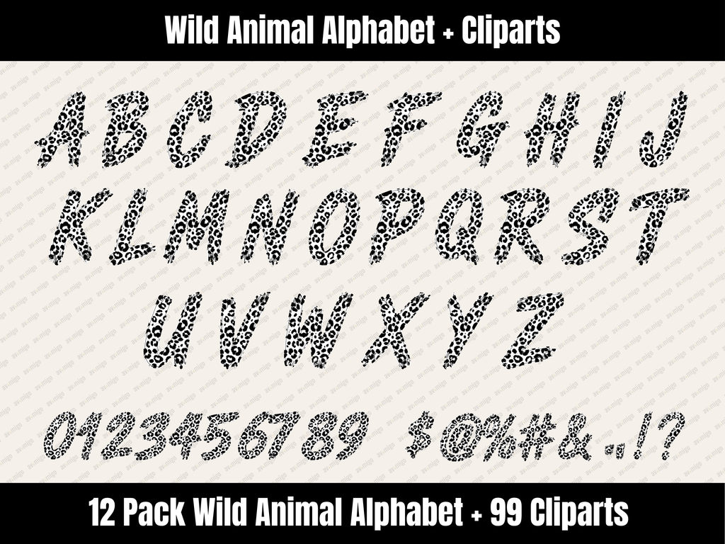 Wild Animal Alphabet Bundle + Cliparts