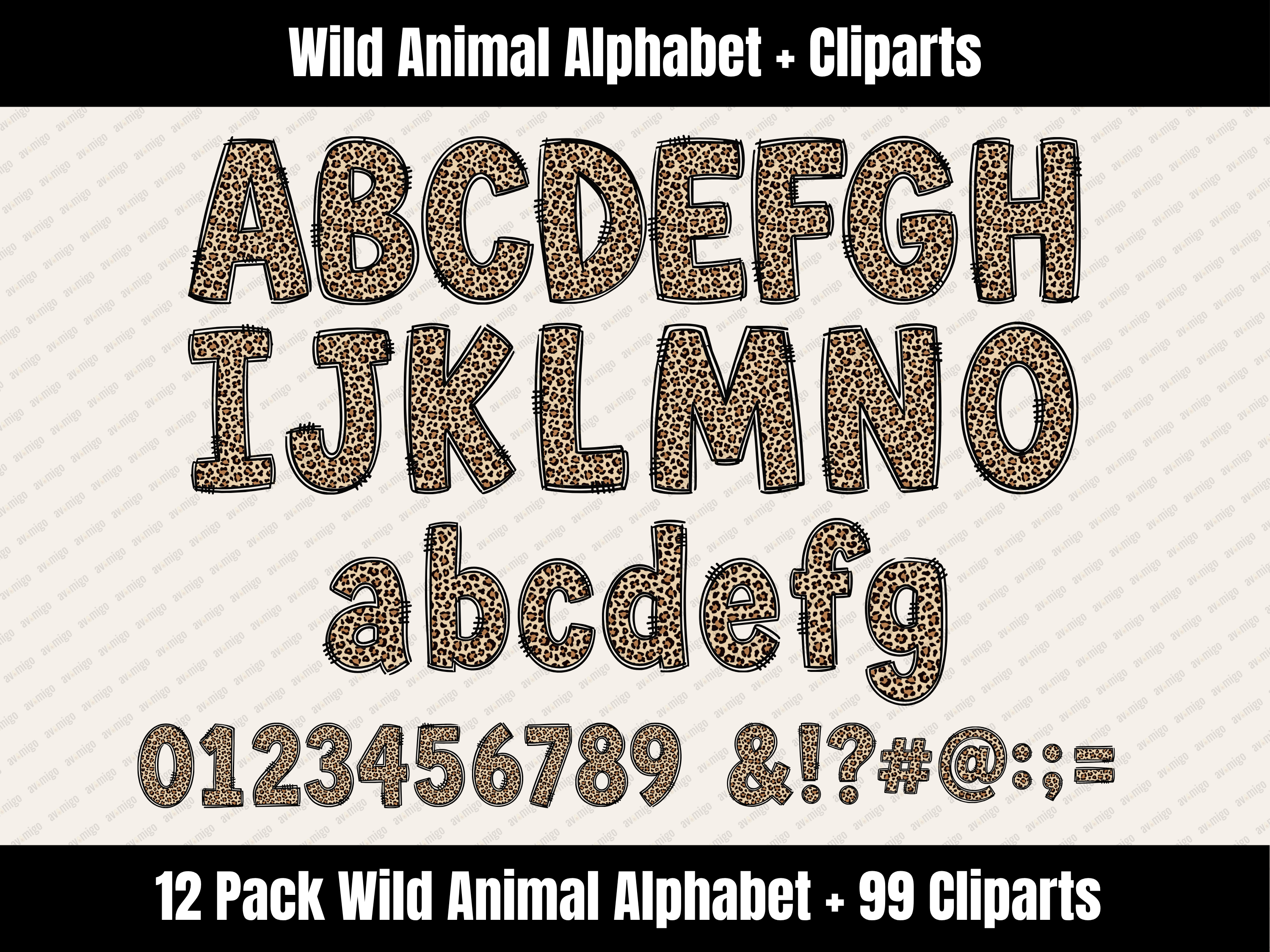 Wild Animal Alphabet Bundle + Cliparts