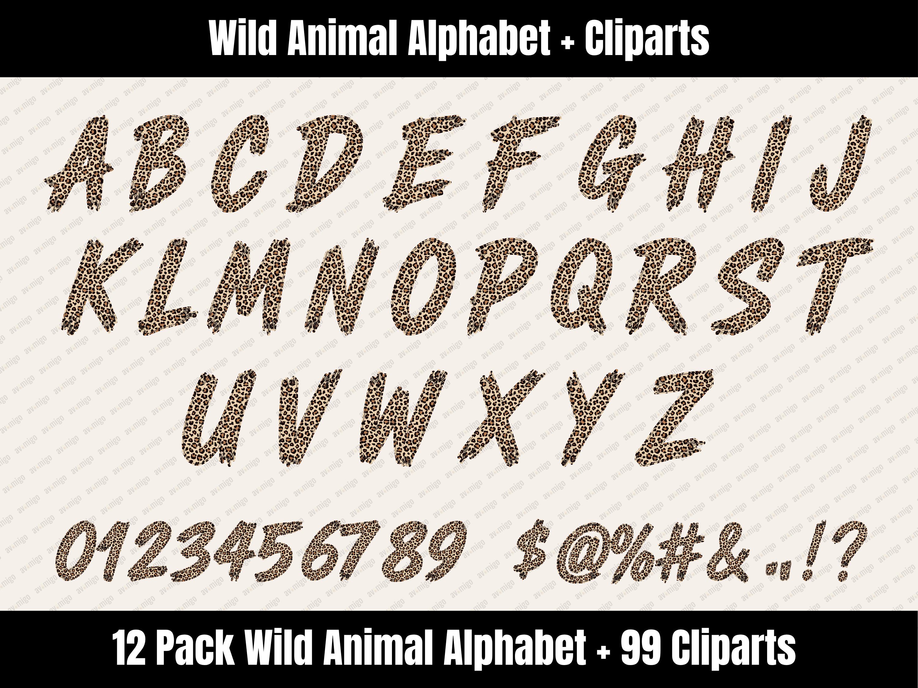 Wild Animal Alphabet Bundle + Cliparts