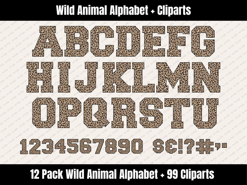 Wild Animal Alphabet Bundle + Cliparts