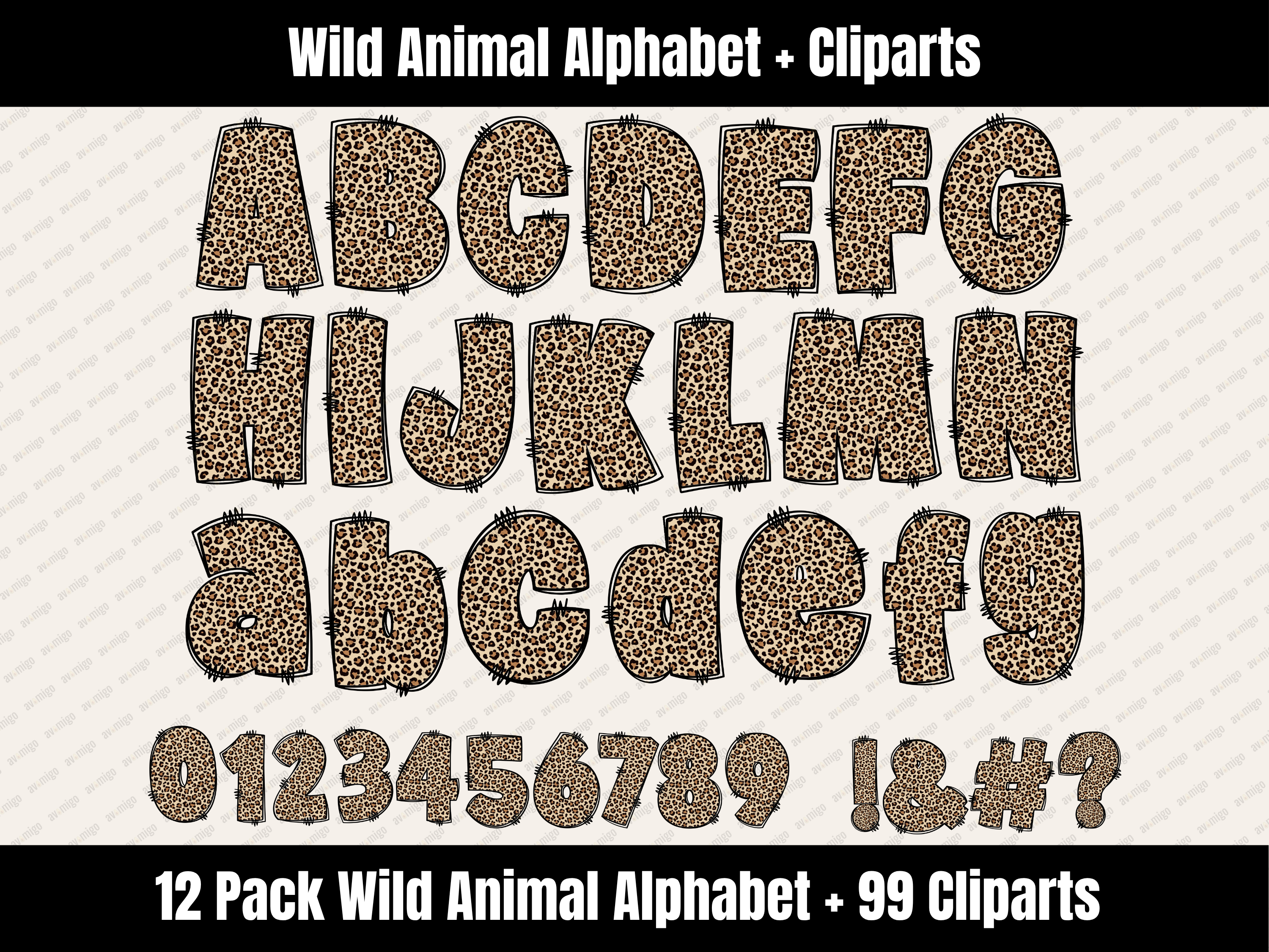 Wild Animal Alphabet Bundle + Cliparts