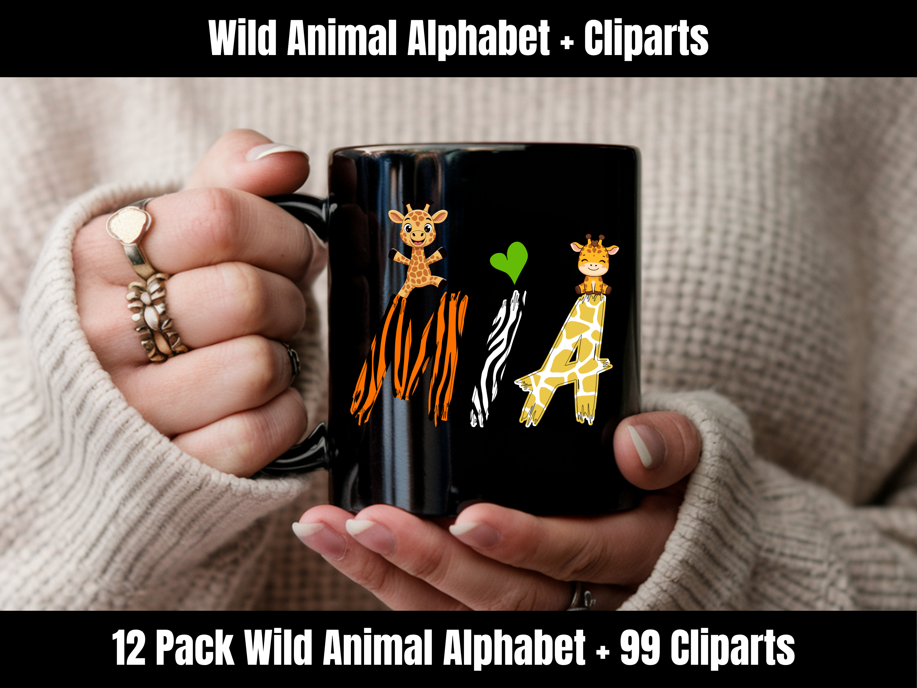 Wild Animal Alphabet Bundle + Cliparts