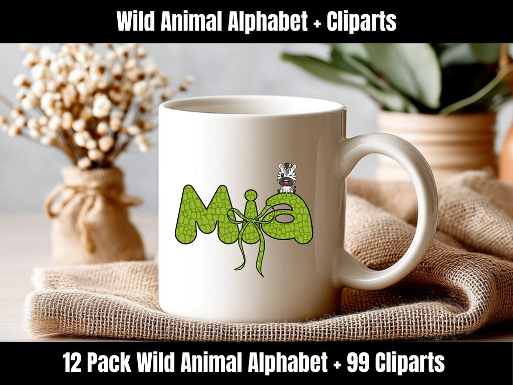 Wild Animal Alphabet Bundle + Cliparts