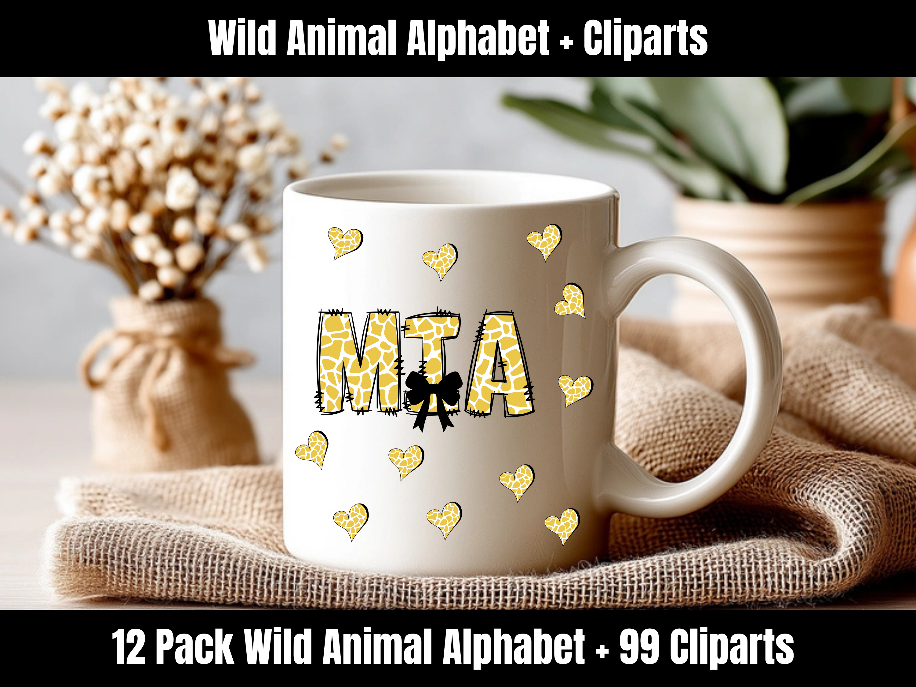 Wild Animal Alphabet Bundle + Cliparts