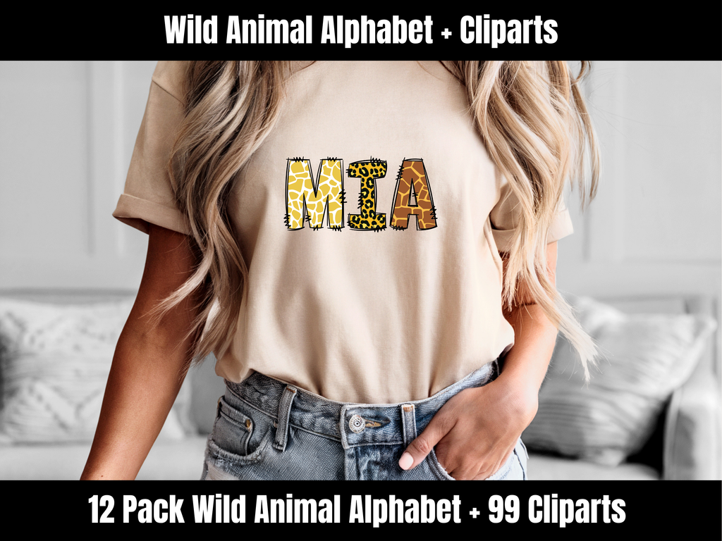Wild Animal Alphabet Bundle + Cliparts