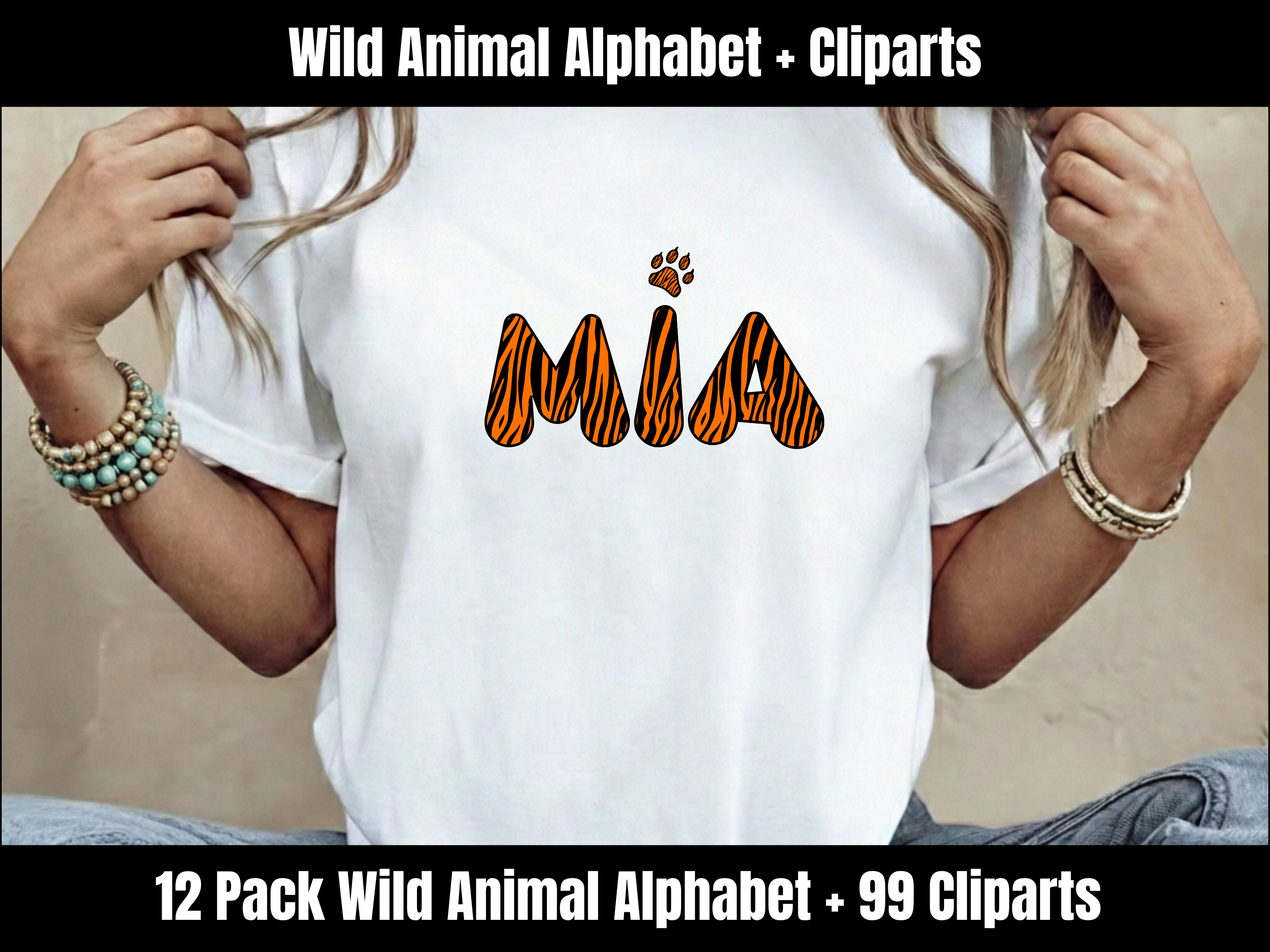 Wild Animal Alphabet Bundle + Cliparts