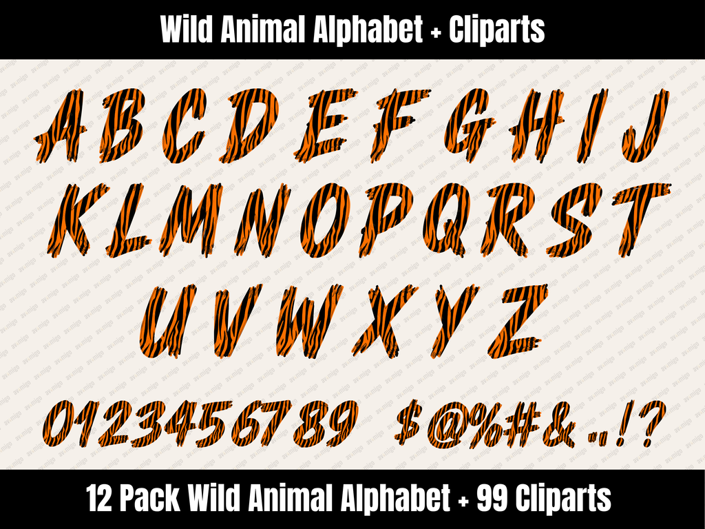 Wild Animal Alphabet Bundle + Cliparts