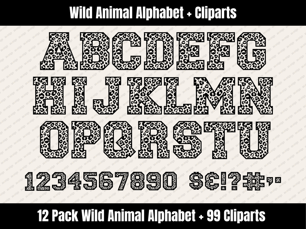 Wild Animal Alphabet Bundle + Cliparts