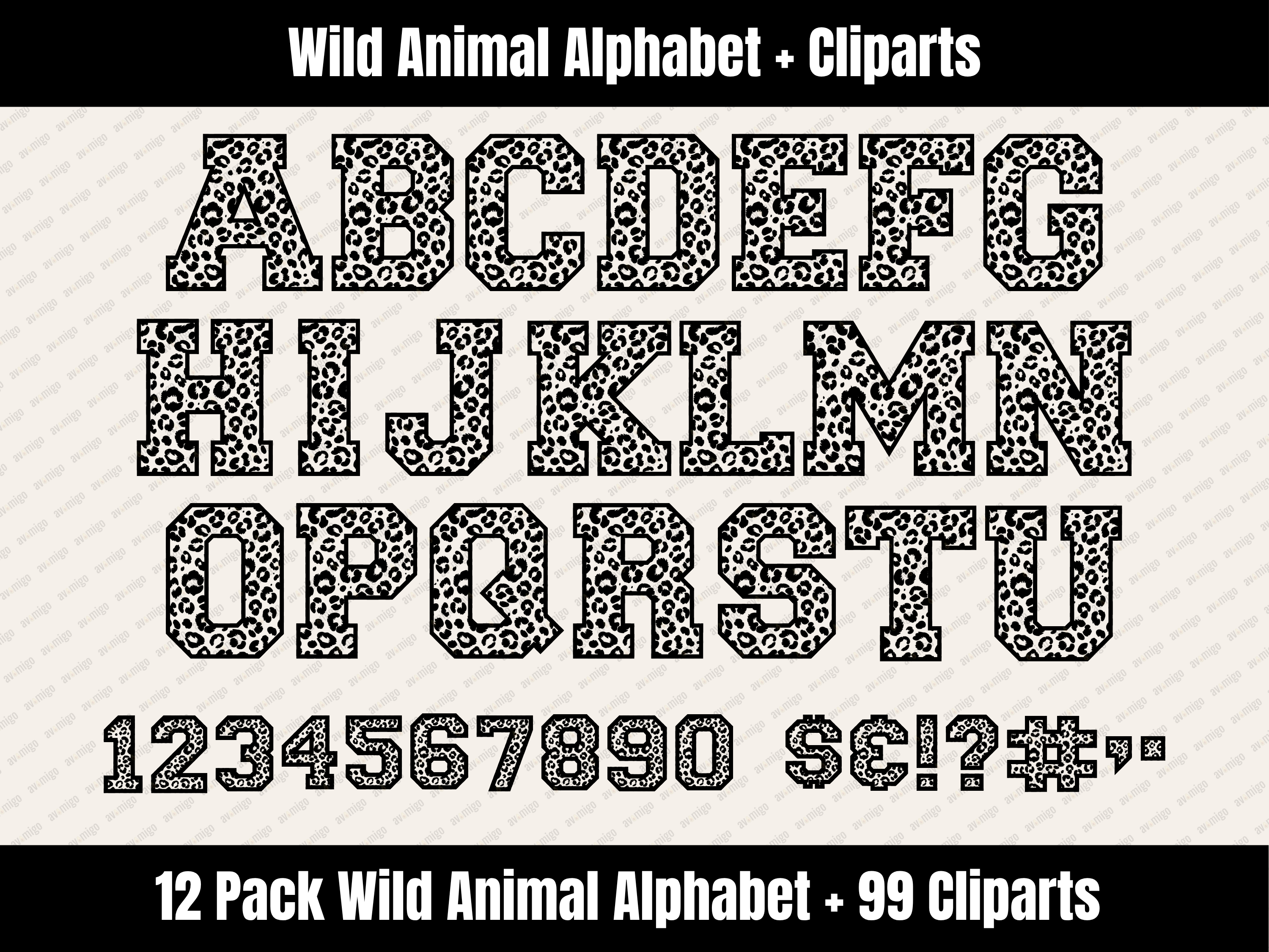 Wild Animal Alphabet Bundle + Cliparts