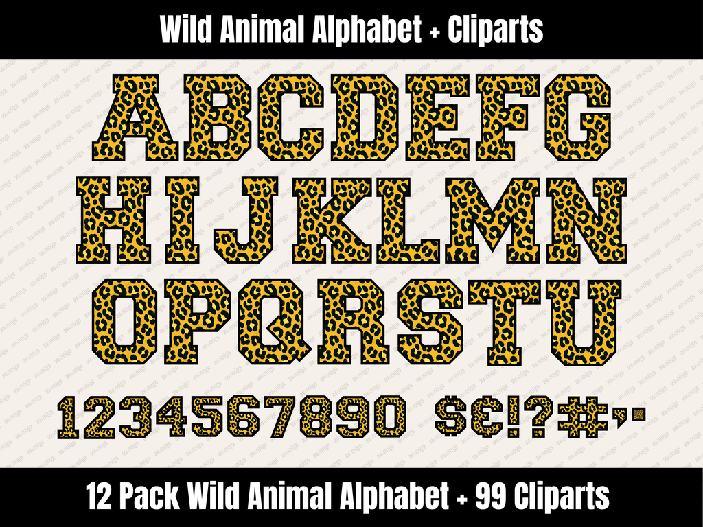 Wild Animal Alphabet Bundle + Cliparts
