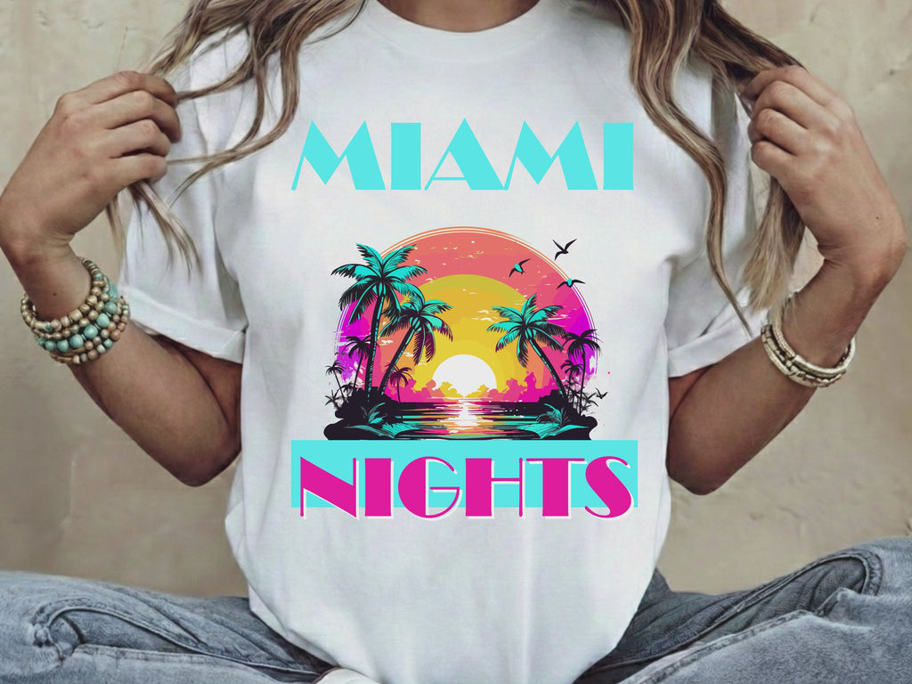 Miami Nights design PNG, Miami Nights design bundle PNG, Digital Download, Print, Sublimation